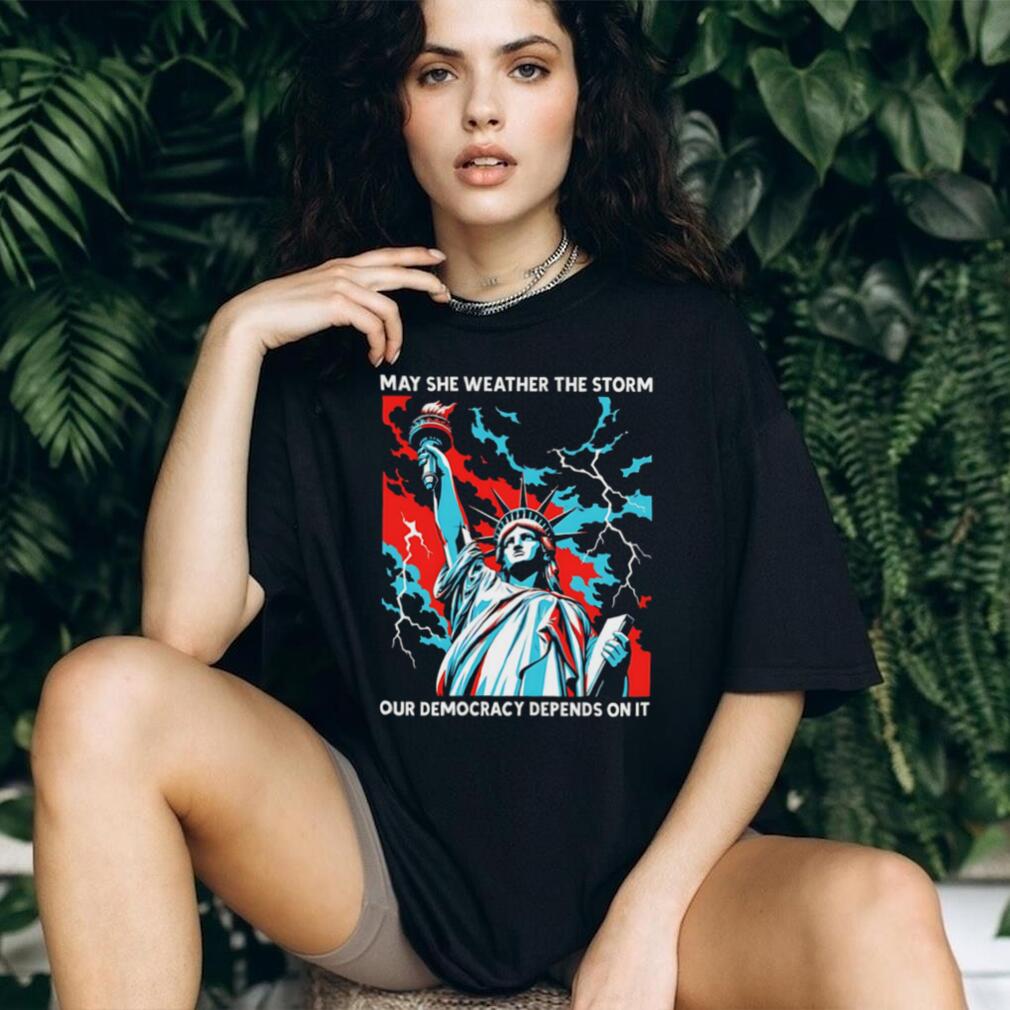 Statue of Liberty Democracy Storm Graphic T Shirt