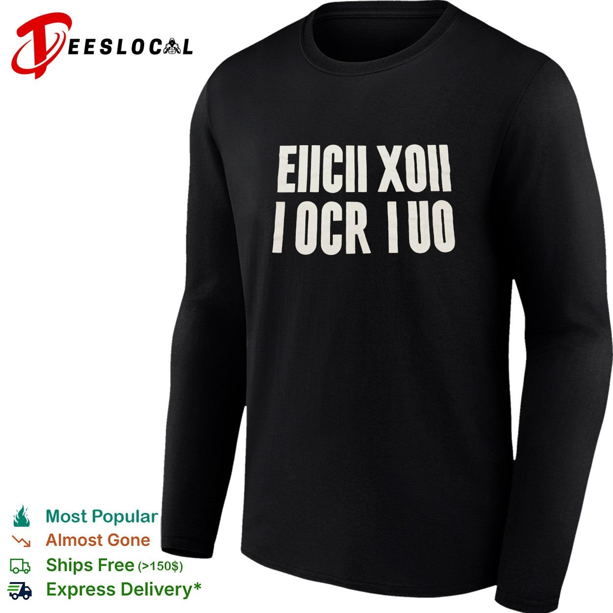Stencil block letters abstract text shirt