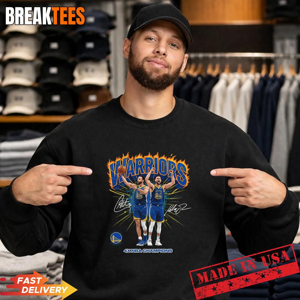 Stephen Curry and Klay Thompson Golden State Warriors 4X Champions Splash Brothers Shirt