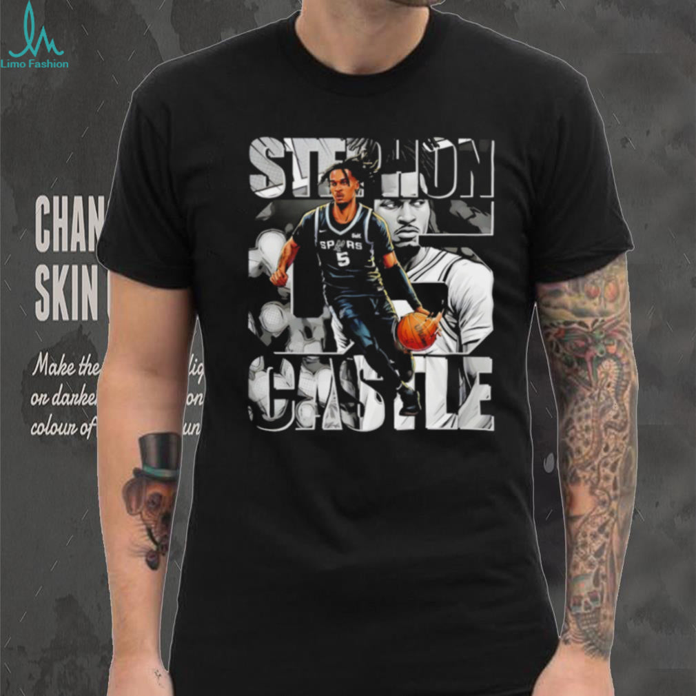 Stephon Castle #5 San Antonio Spurs Basketball Player NBA 2026 shirt