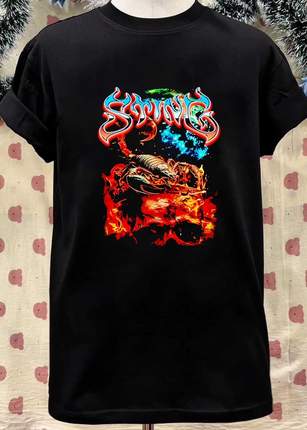 Sting Scorpion Skull Flaming Space T-Shirt