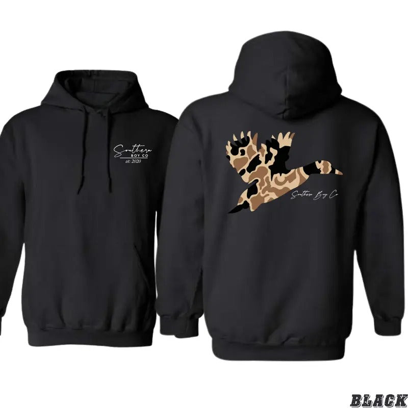 Straight Up Southern Hoodie - Bold Duck in Camo Print Graphic, tiktok shop store,  Ideal for Waterfowl Hunters and...
