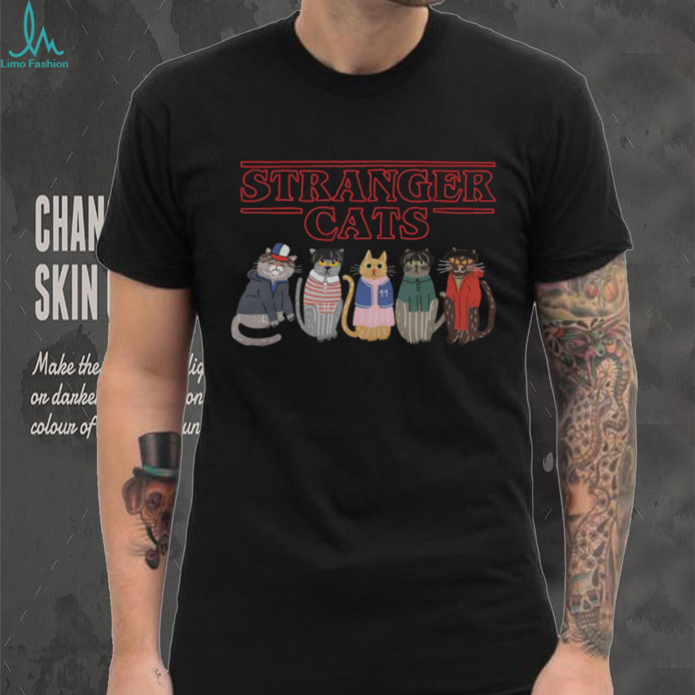 Stranger Cats Retro 80s Sci Fi Show Cute Kitten Parody T Shirt