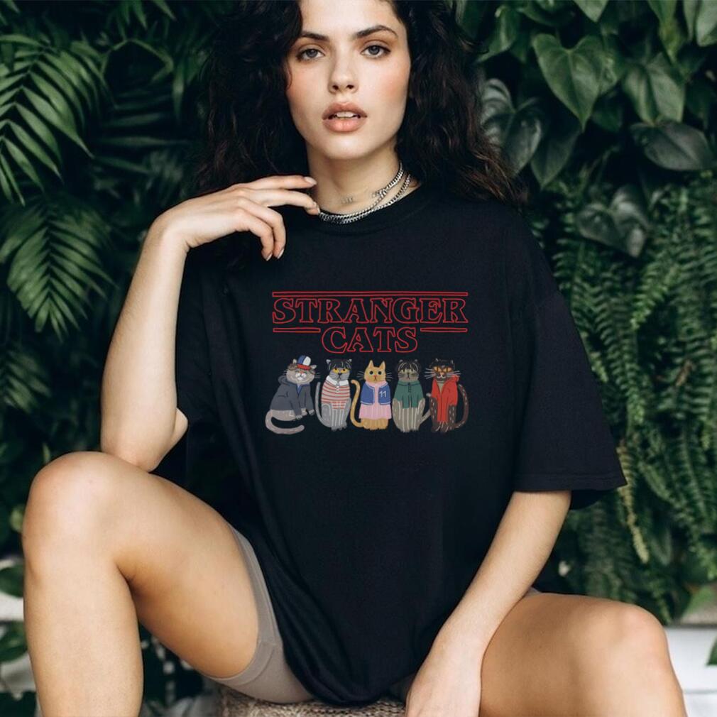 Stranger Cats Retro 80s Sci Fi Show Cute Kitten Parody T Shirt