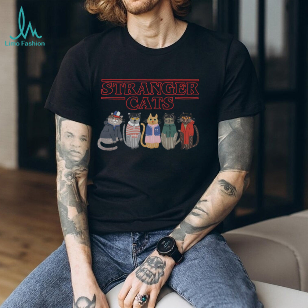 Stranger Cats Retro 80s Sci Fi Show Cute Kitten Parody T Shirt