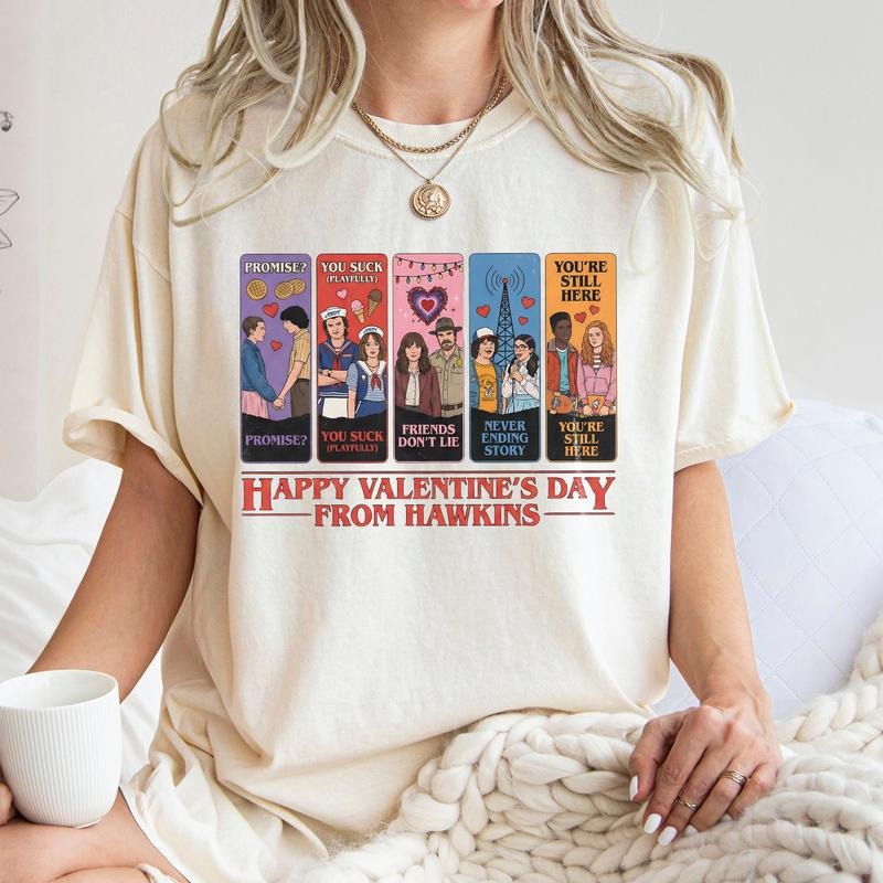 Stranger Valentine Shirt, Happy Valentines Day From Hawkins Sweatshirt, Upside Down Heart T-Shirt, Valentine Gifts Hoodie