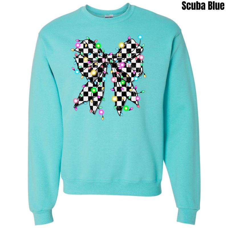 String Lights Checker Bow Sweatshirt 'NLB' T-Shirts, Hoodie | PodTeesHub.com
