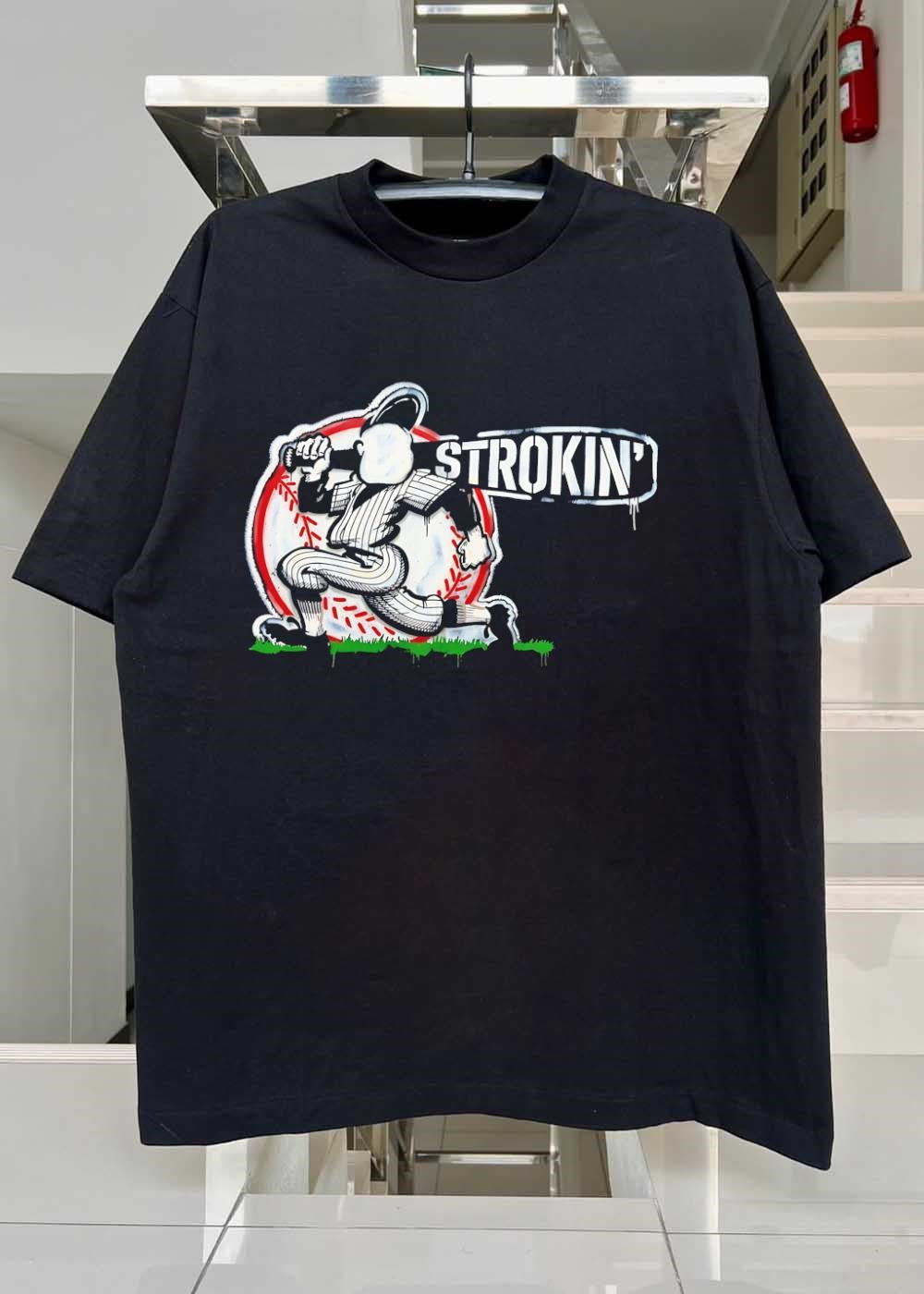 Strokin Baseball Graphic Player Logo T-Shirt
