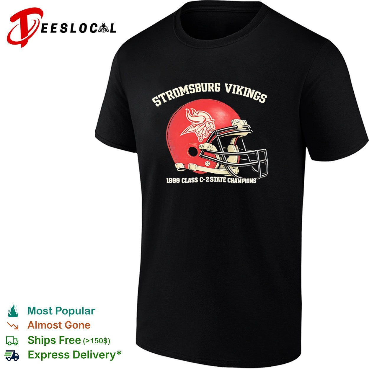 Stromsburg Vikings 1999 Class C 2 State Champions Football Helmet shirt