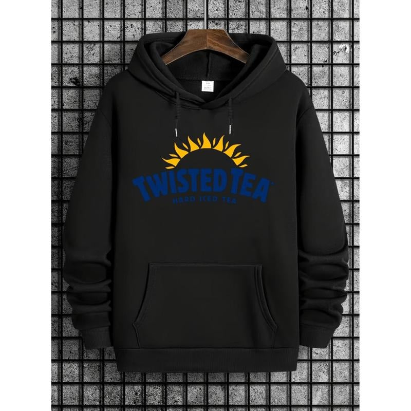Stylish Twisted Tea Graphic Hoodie With Alphabet Print And Comfortable Stretch Fabric For A Relaxed Casual Look T-Shirts,...