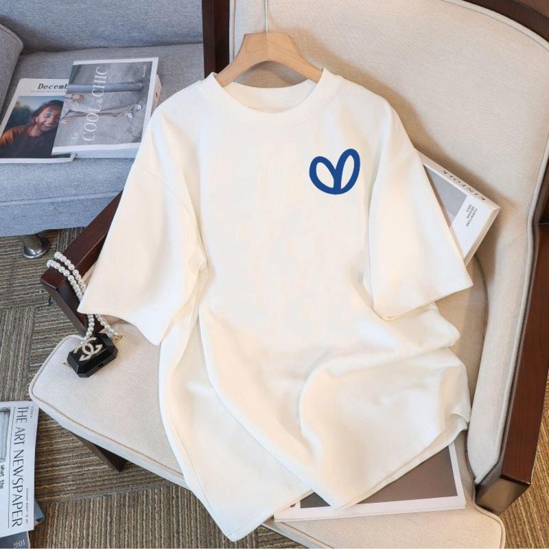 Stylish Women's Pure Cotton Short Sleeve T-Shirt Loose Fit Casual White Top Versatile Fashion Essential Hoodie, Sweatshirt
