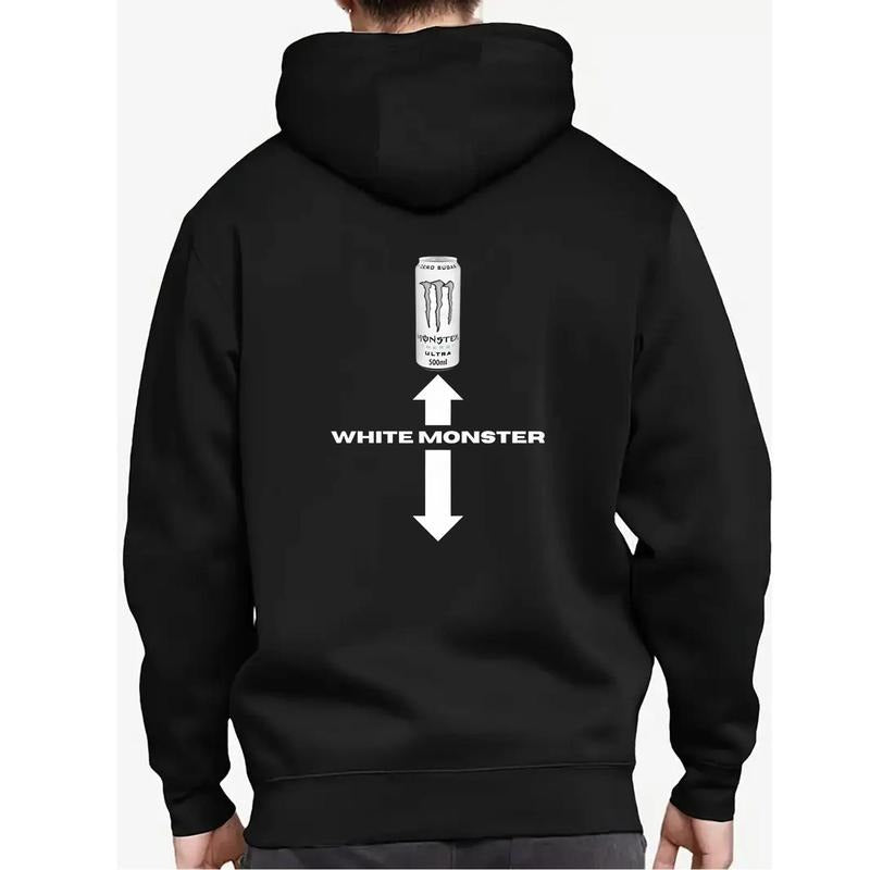 Stylish and Comfortable Unisex Graphic Hoodie Featuring a Fun White Monster Design Perfect for Summer Casual Streetwear...