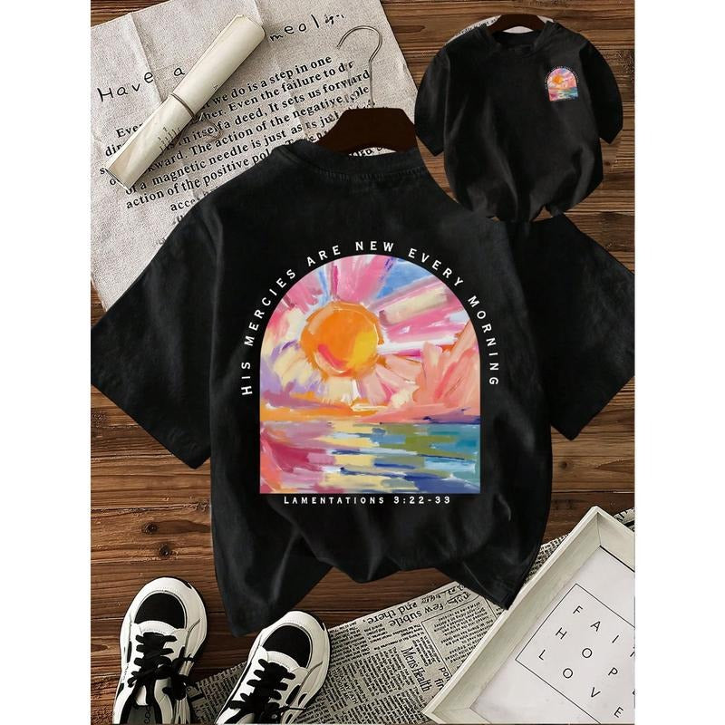 Summer Casual Fruit & Letter Print Short Sleeve T-Shirt Hoodie, Sweatshirt | PodTeesHub.com