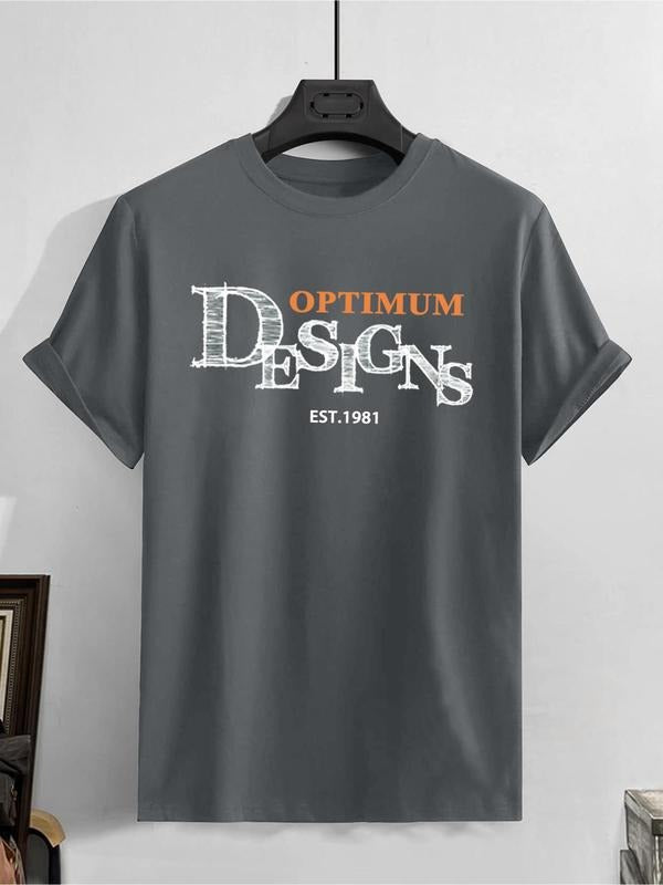 Summer Clothes Men's Loose Letter Print Short Sleeve Round Neck Tee, Casual Graphic Printed T-Shirt Top for Summer Daily...