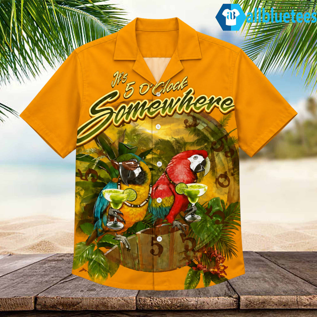 Summer Parrot It’s 5 O’clock Somewhere Beach Hawaiian Shirt