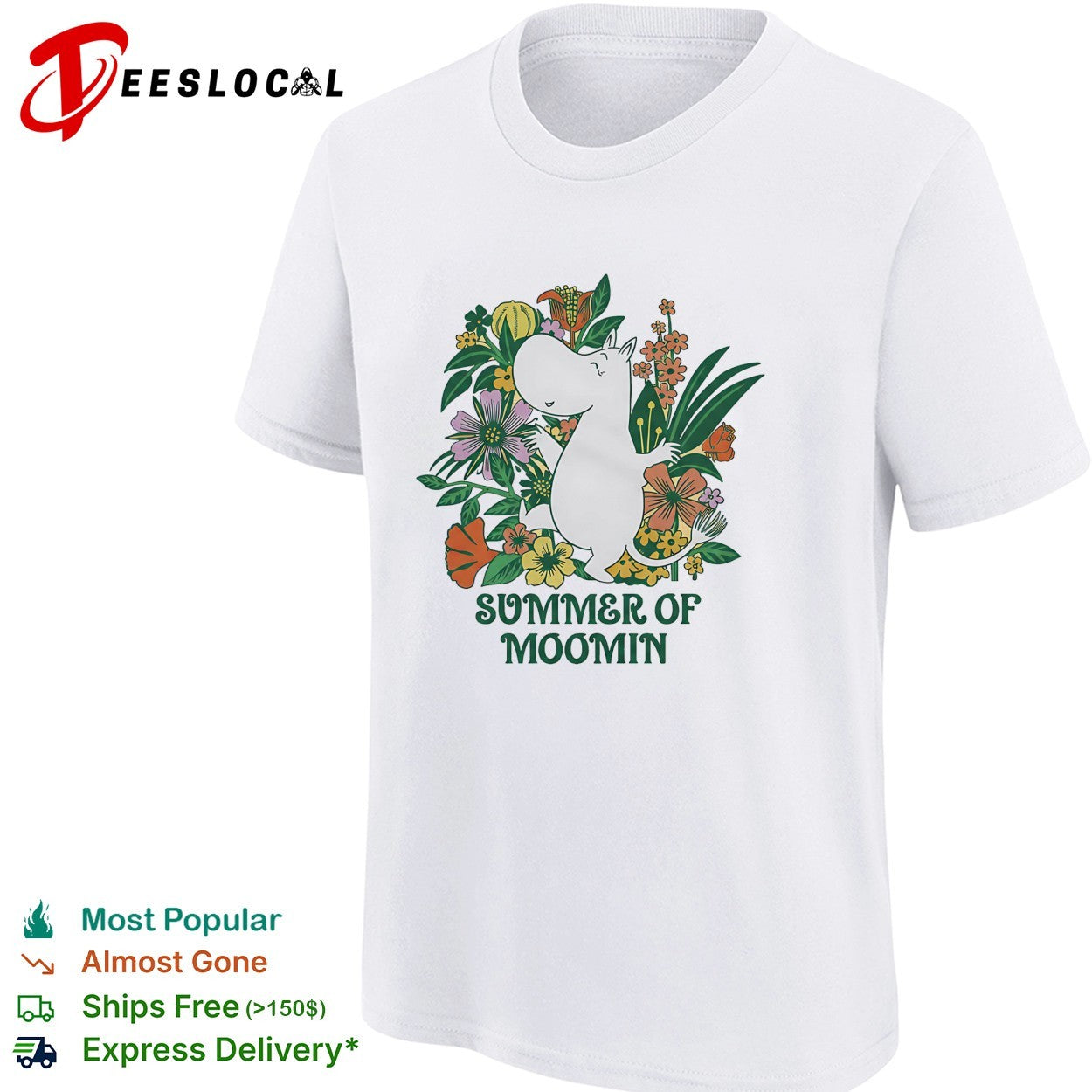 Summer of Moomin botanical flowers shirt