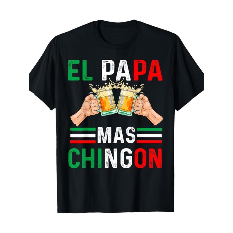Summer t Shirts El Papa Mas Chingon Funny Mexican Dad Gift Husband Regalo T-Shirt180g Hoodie, Sweatshirt | PodTeesHub.com