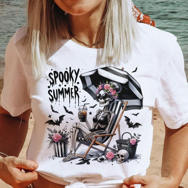 Summerween Skull Tees Summer Vibes Watercolor Ice Cream Skull Tshirt  I'm Freakin Melting Skull Tee Living the Dream...