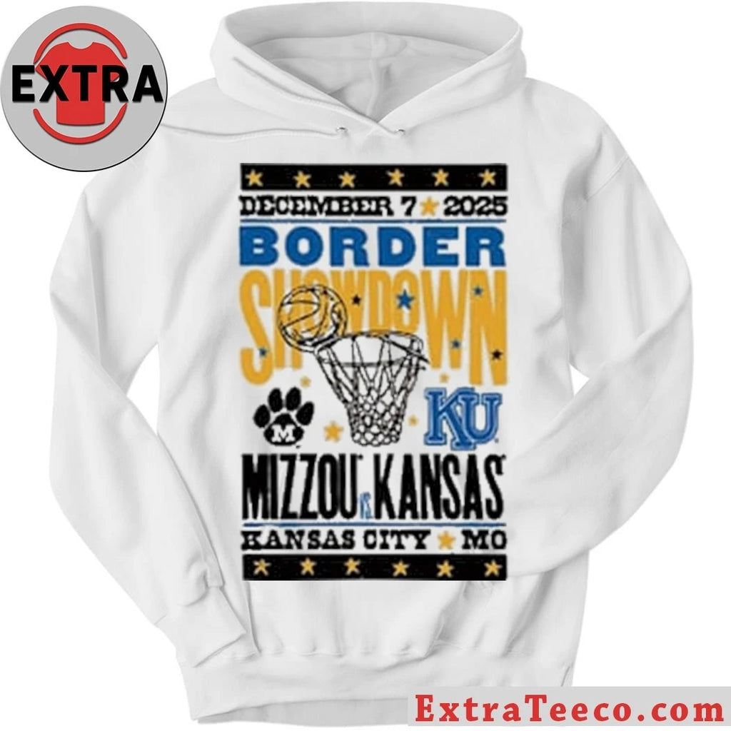 Summit Sportswear Kansas Jayhawks White Basketball 2025 Border Logo T-Shirt