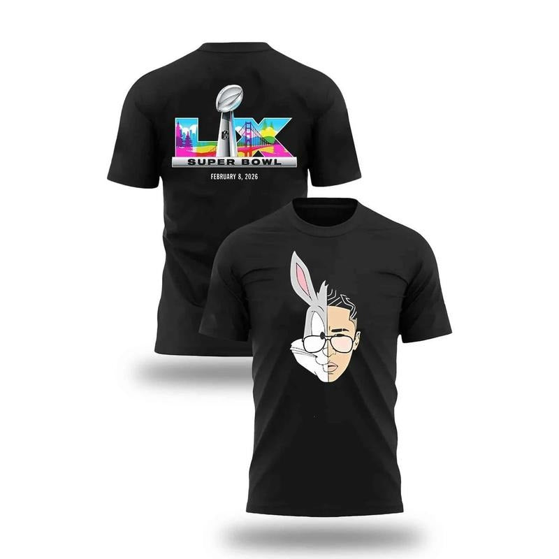 Super B 2026 Shirt | LIX February 8 2026 Tee | Bugs Bunny Half Face Graphic T-Shirt | Funny Streetwear Top Gift for Men...