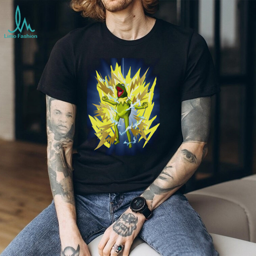 Super Saiyan Kermit the Frog Power Up Anime Style Graphic T Shirt