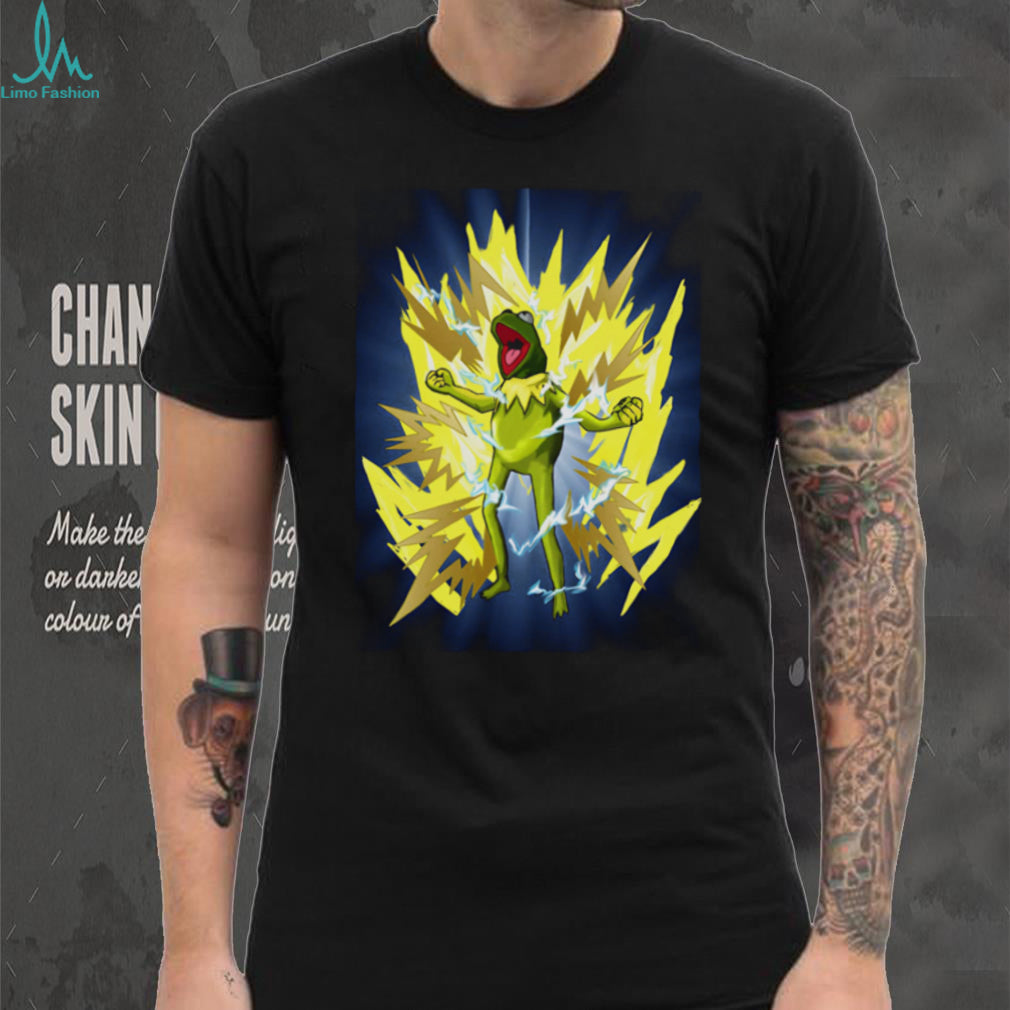 Super Saiyan Kermit the Frog Power Up Anime Style Graphic T Shirt