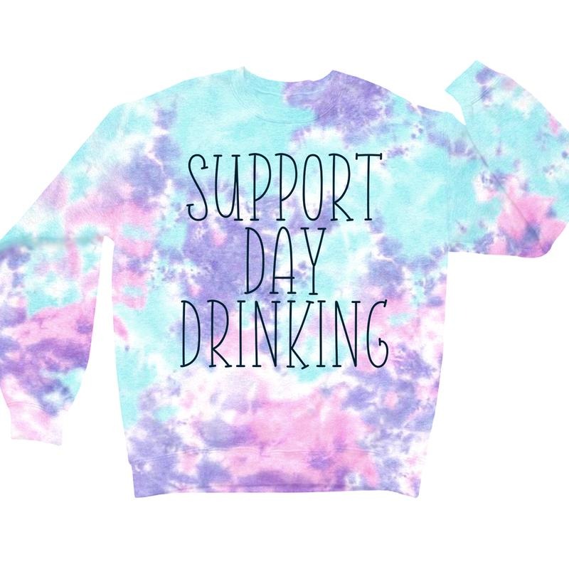 Support Day Drinking Crewneck Sweatshirt T-Shirts, Hoodie | PodTeesHub.com