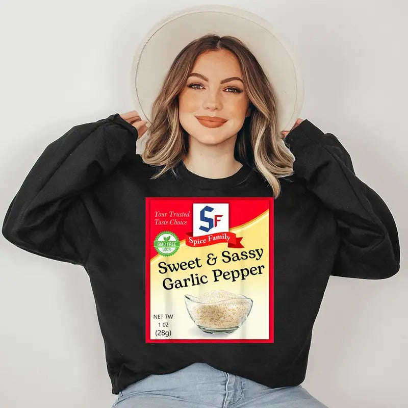 Sweet & Sassy Garlic Pepper Condiment Costume Holiday Sweatshirt T-Shirts, Hoodie | PodTeesHub.com