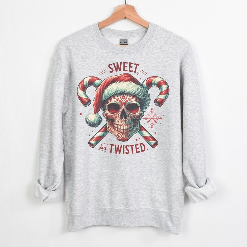 Sweet But Twisted Grunge Skeletons Long Sleeve Crewneck Sweatshirt Fitted Ash Women's Casual Hoodie True Crime Pullover...