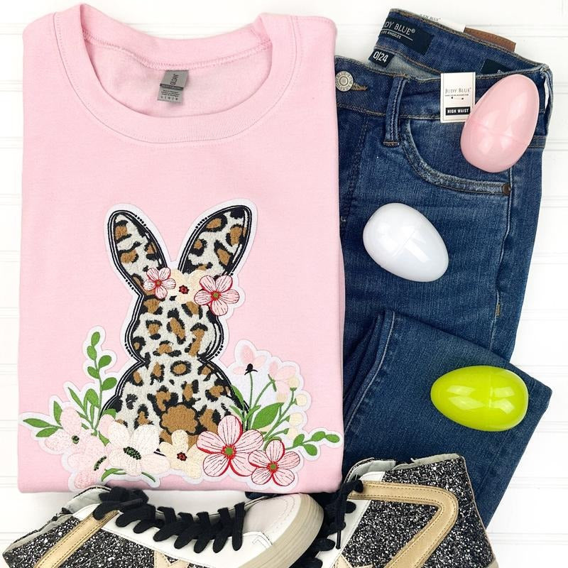 Sweet Floral Bunny Patch Gildan Sweatshirt T-Shirts, Hoodie | PodTeesHub.com