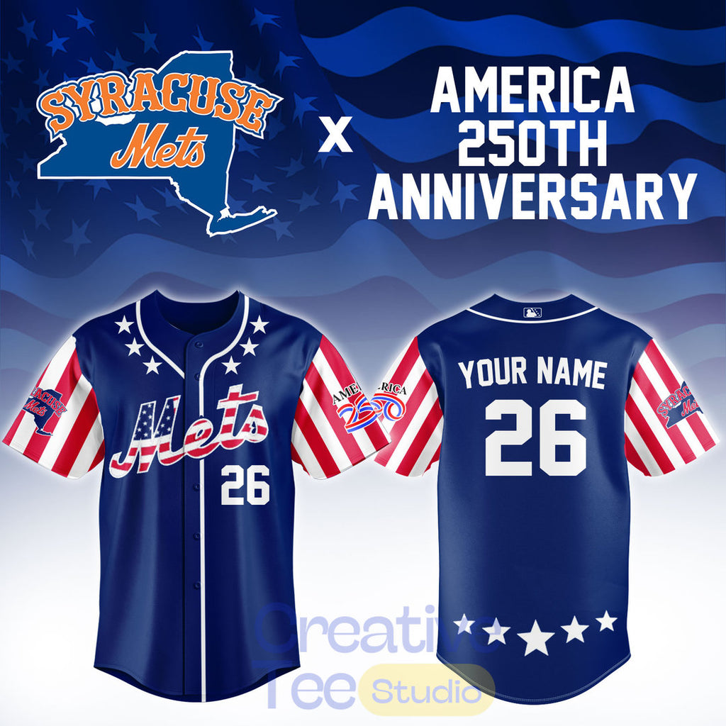 Syracuse Mets x America 250th Anniversary Custom Baseball Jersey