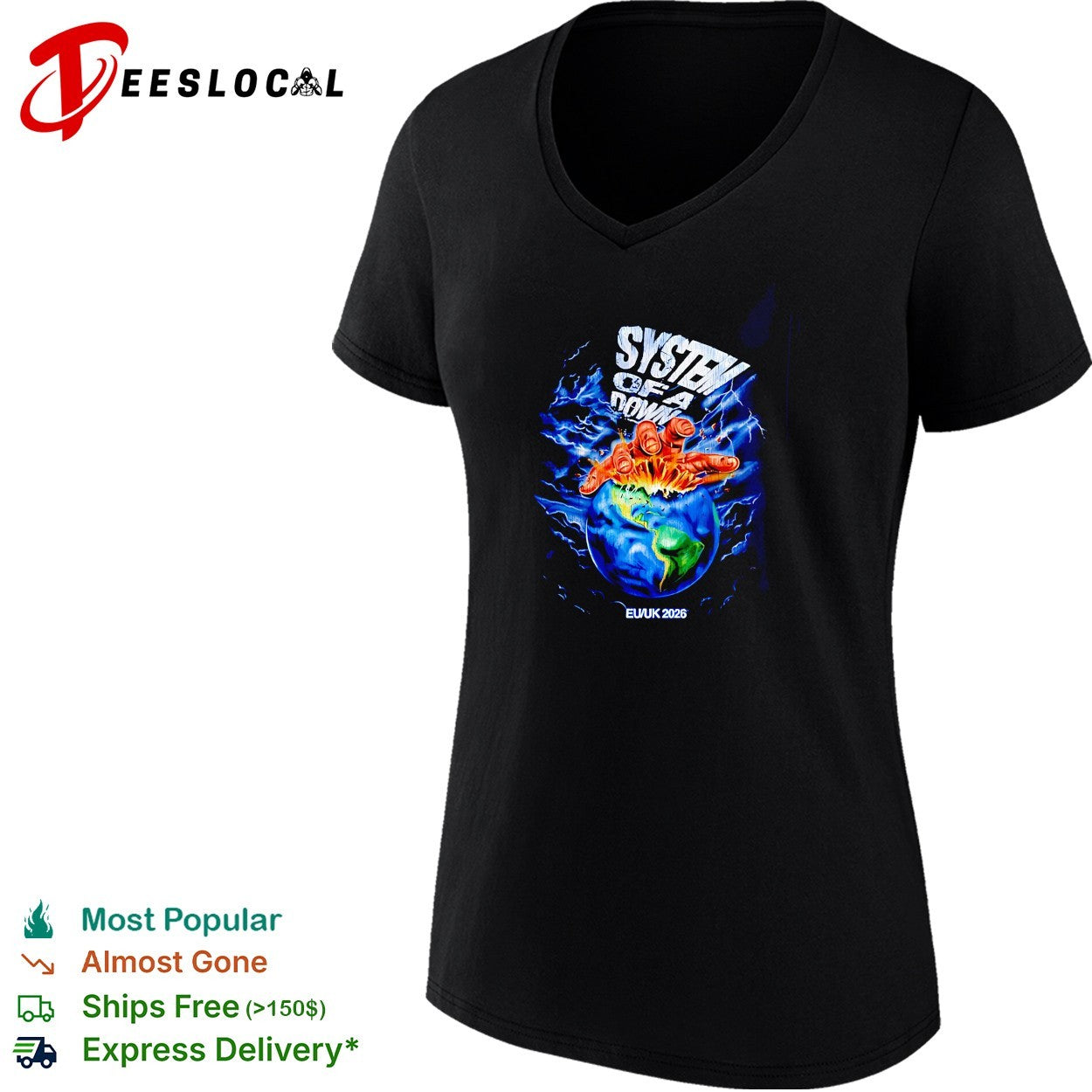 System Of A Down EU And UK The Hand Over Globe shirt