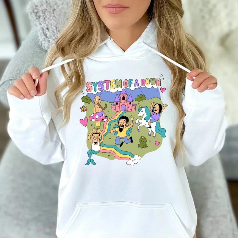 System Of A Downn Tshirt Sweatshirt Hoodie, Metal Music Shirt, Cartoon Shirt, Rocker Clothing, Unisex Sweater Pullover Tee
