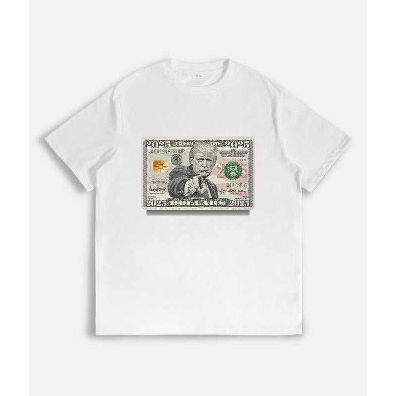 T-Shirt with 2025 - Themed Currency - Inspired Graphic and Figure Pointing Print Hoodie, Sweatshirt | PodTeesHub.com