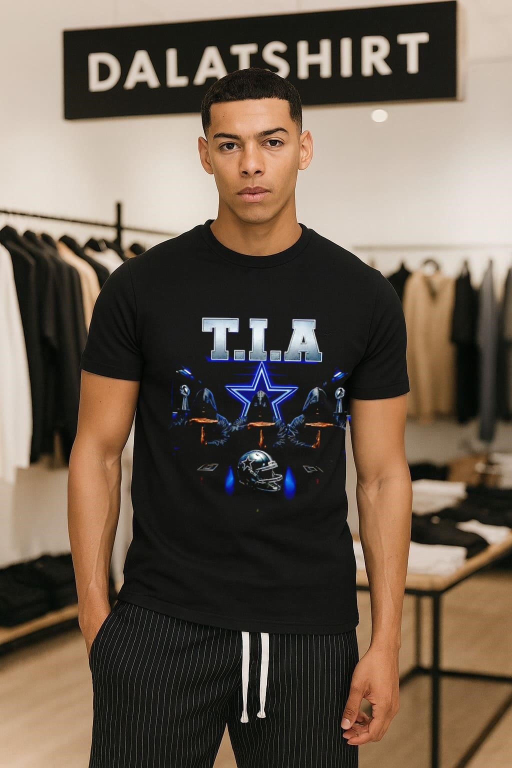 T.I.A. Dallas Cowboys Three Figures In Hoods Football Helmet shirt