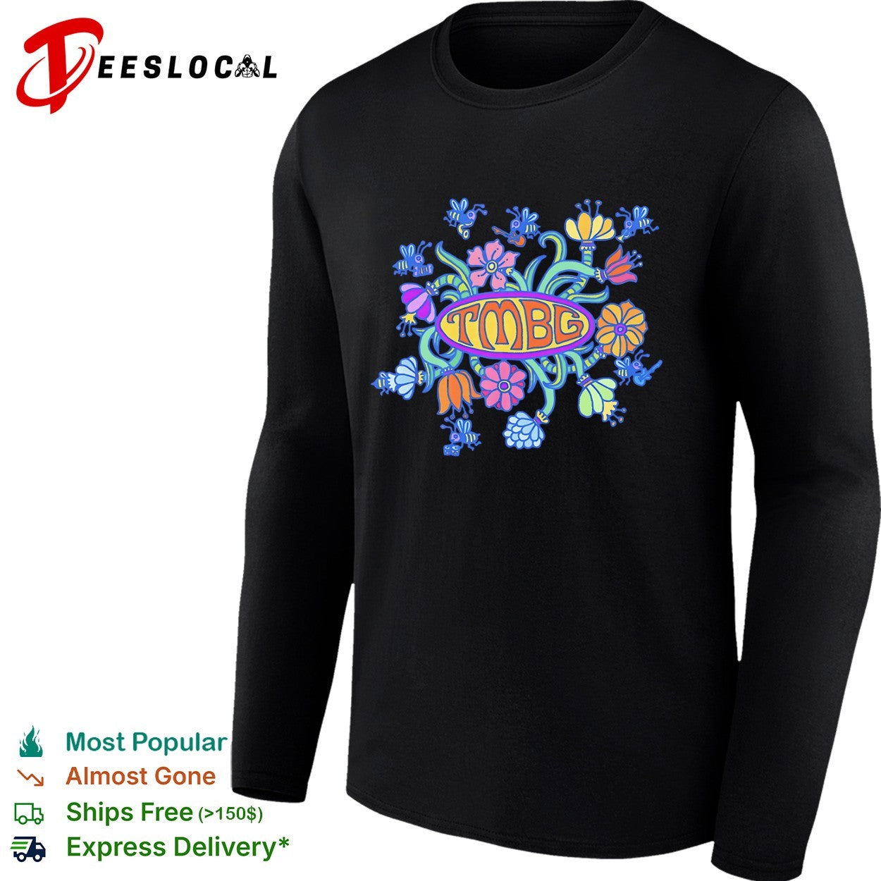TMBG They Might Be Giants Band Logo Floral Bees Shirt