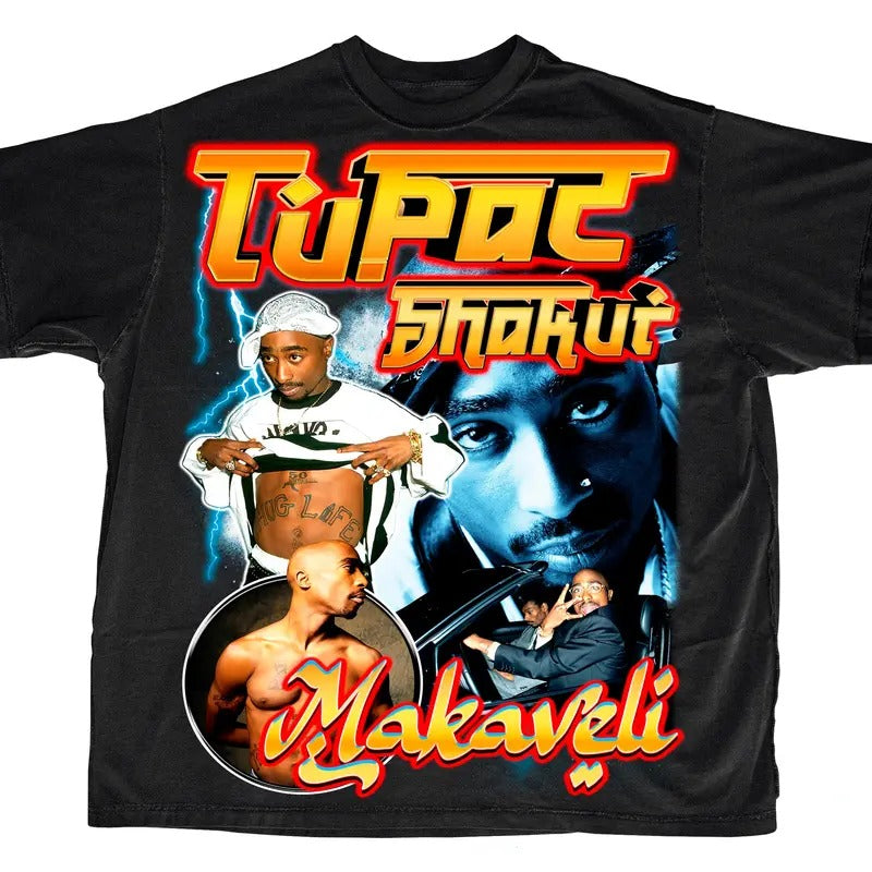 TUPAC GRAPHIC TEE Menswear Short Sleeve Tshirt Streetwear Hoodie, Sweatshirt | PodTeesHub.com