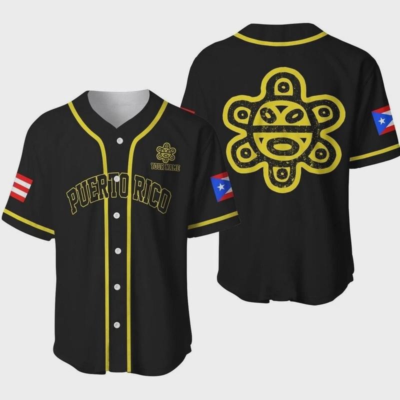 Taino Sun Puerto Rico Custom Name Baseball Jersey Shirt 3D Hoodie, Sweatshirt | PodTeesHub.com