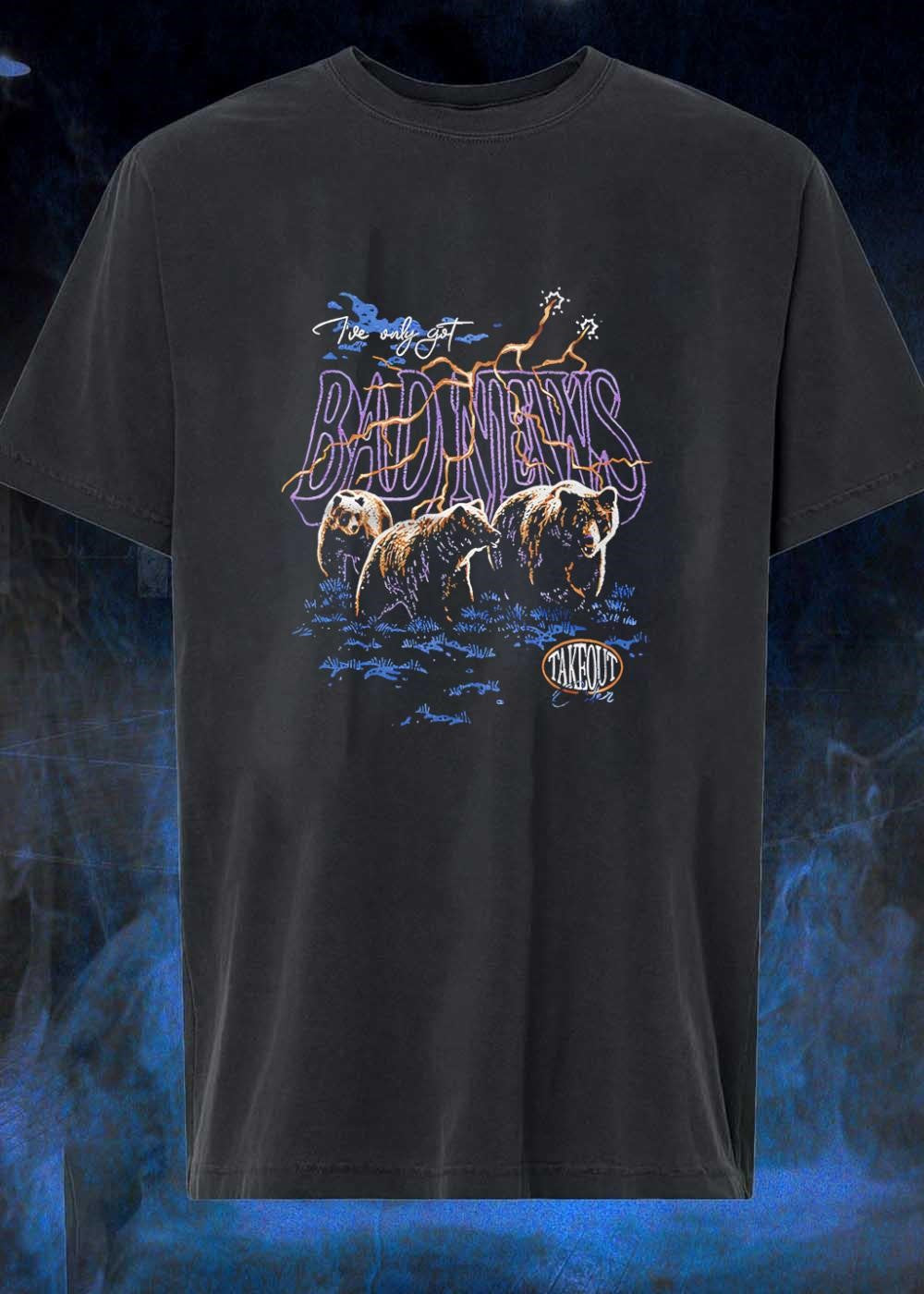 Takeout Order Bears I Have Only Got Bad News Graphic T-Shirt