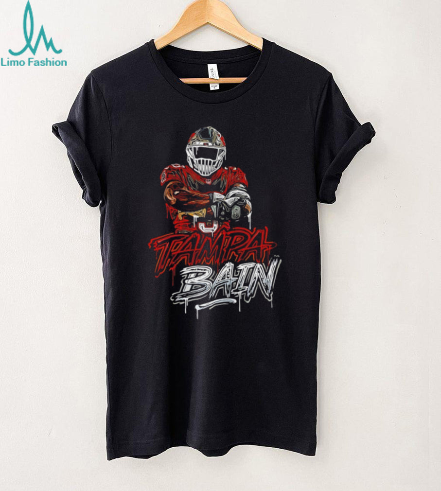 Tampa Football Bain Helmet Red White Graffiti Style Athlete T Shirt