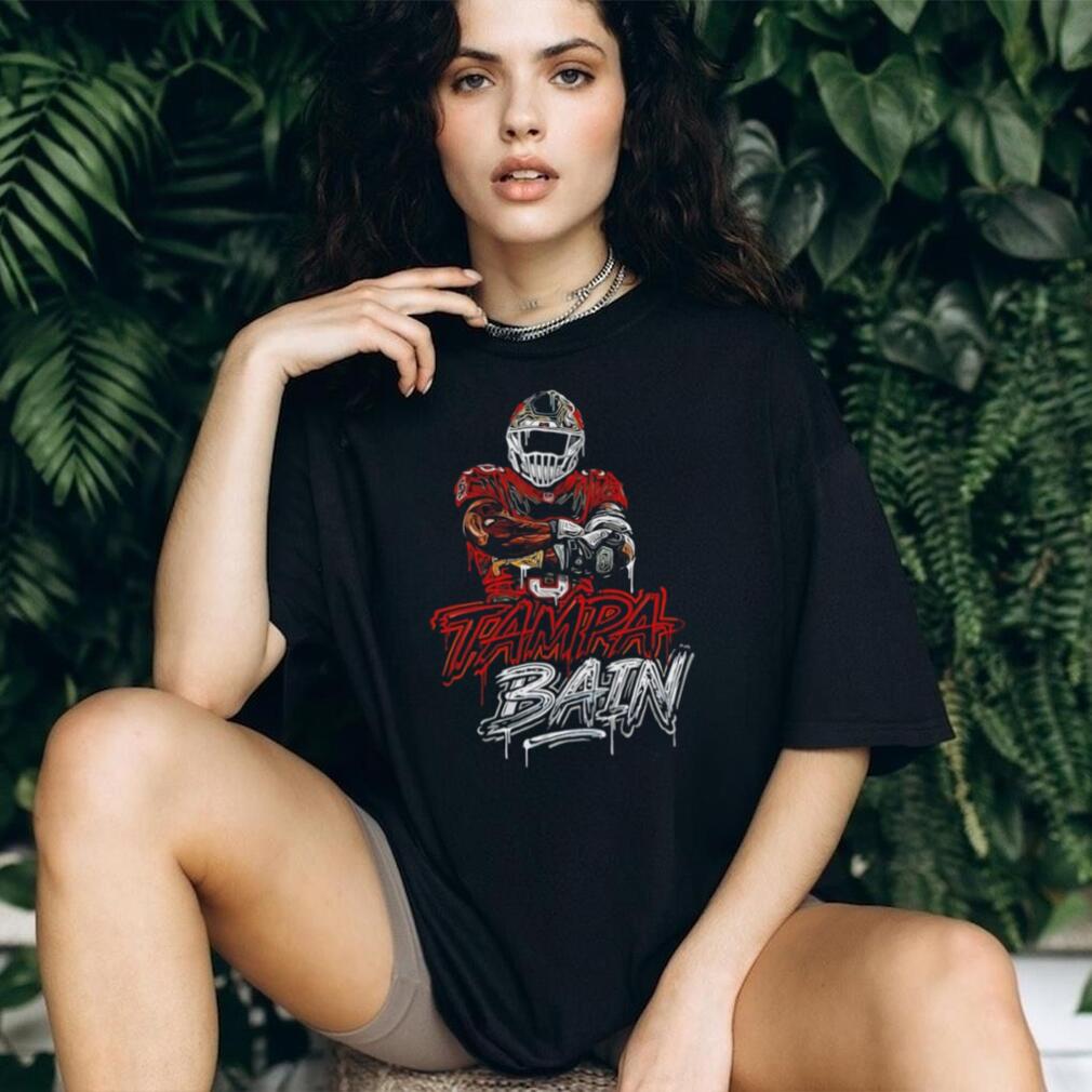 Tampa Football Bain Helmet Red White Graffiti Style Athlete T Shirt