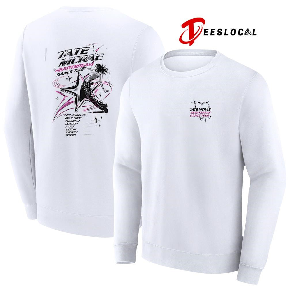 Tate McRae Heartbreak Dance tour cities graphic shirt