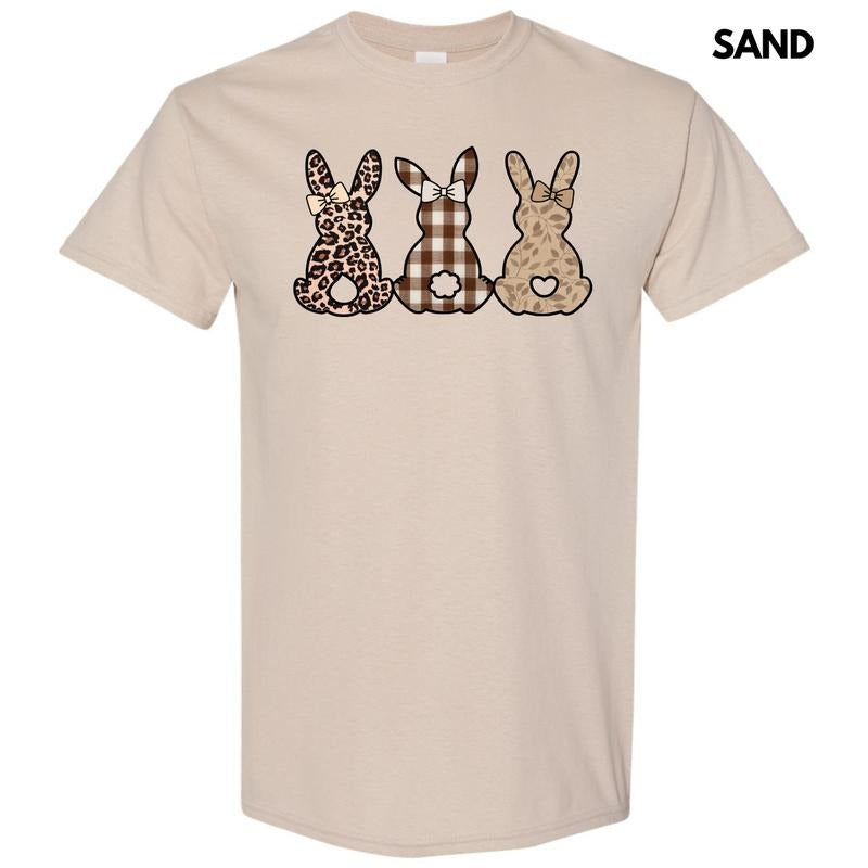 Taupe Pattern Bunnies Gildan Short Sleeve T-Shirt 'NLB' Hoodie, Sweatshirt | PodTeesHub.com