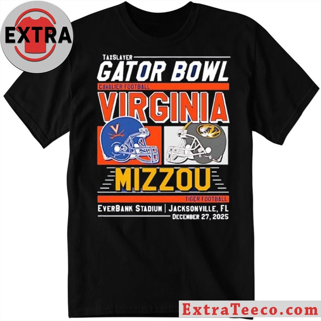 TaxSlayer Gator Bowl 2025 between the Virginia Cavaliers and the Missouri Tigers EverBank Stadium in Jacksonville, Florida, USA. Saturday, December 27, 2025 T-Shirt