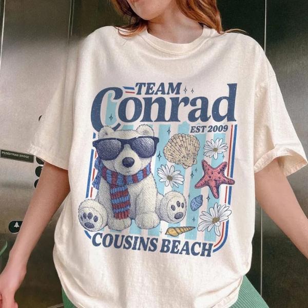 Team Conrad Junior Mint Bear Shirt & sweatshirt, Summer Beach Team Conrad Cousins Beach TShirt Hoodie | PodTeesHub.com