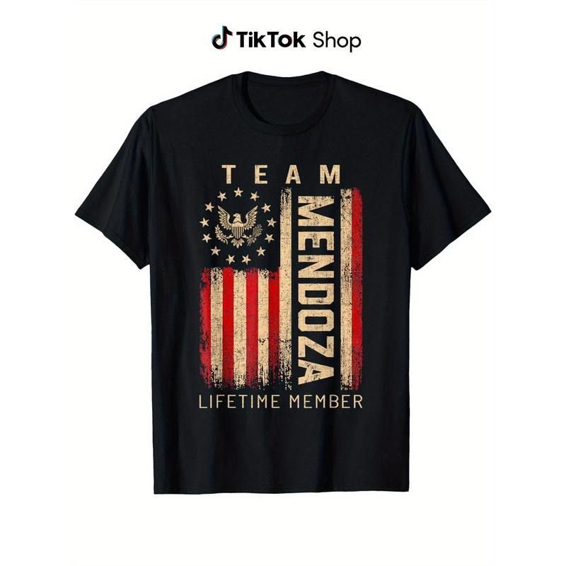 Team Mendoza Lifetime Member American Flag T-Shirt