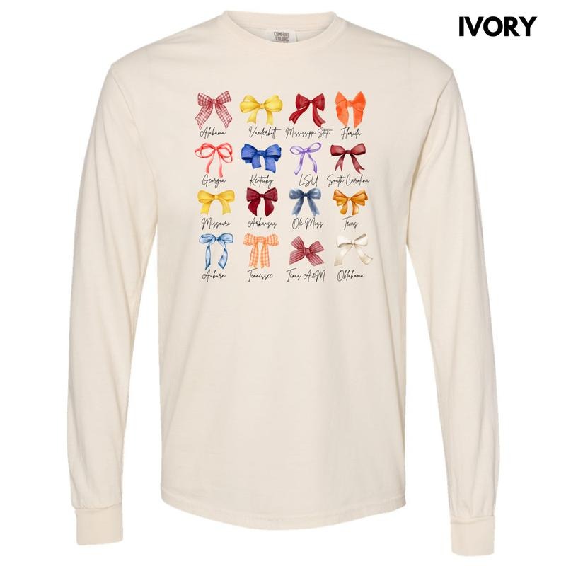 Team of Bows Collage Long Sleeve Comfort Colors T-Shirt 'NLB' Hoodie, Sweatshirt | PodTeesHub.com