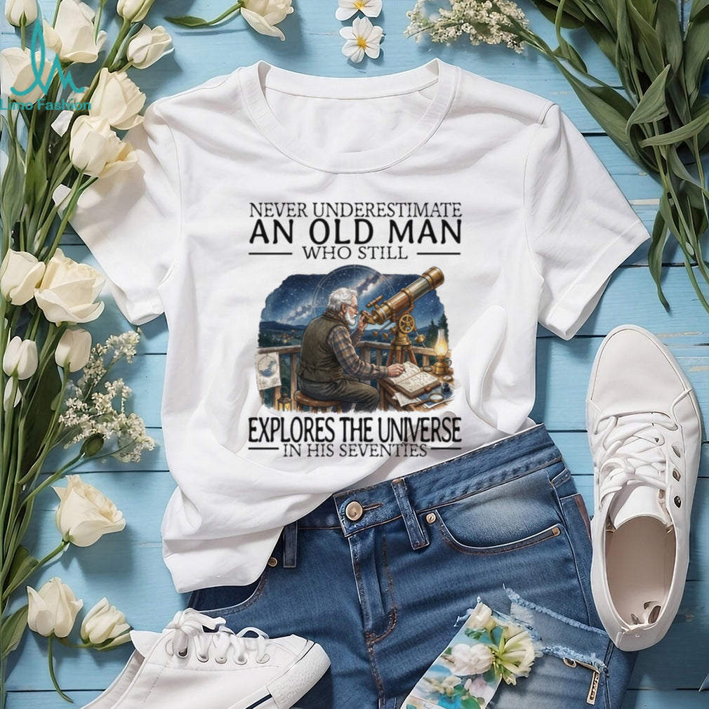 Telescope Space Explorer Old Man Astronomy Hobby Shirt