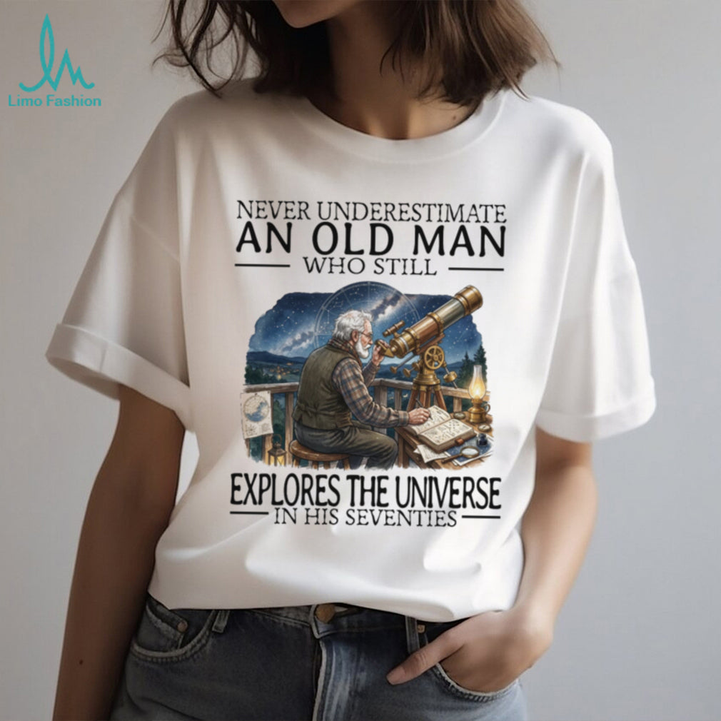 Telescope Space Explorer Old Man Astronomy Hobby Shirt