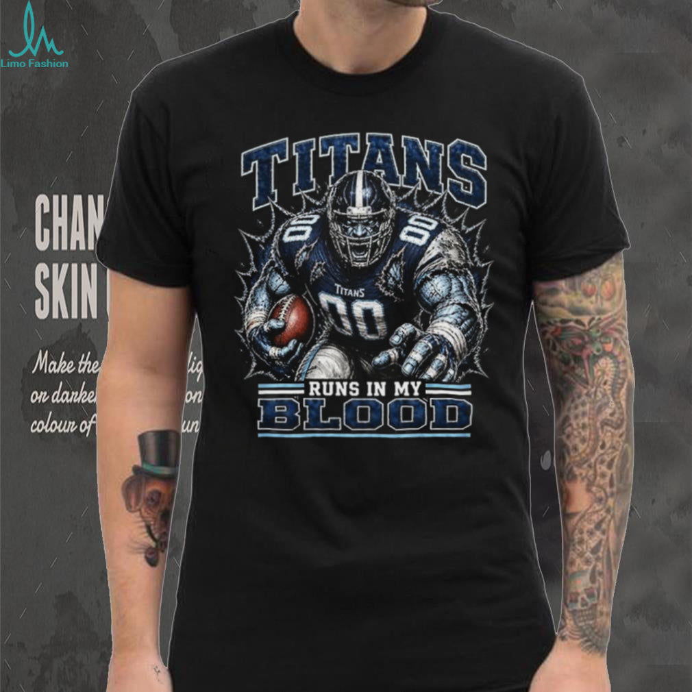 Tennessee Titans Football Team Runs In My Blood Fan Retro Men Women Shirt